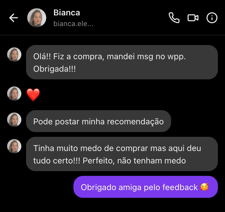 Print de conversa enviado pelo responsável pela oferta