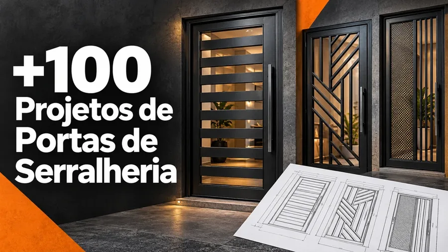 Capa ilustrativa: +100 Projetos de Portas de Serralheria
