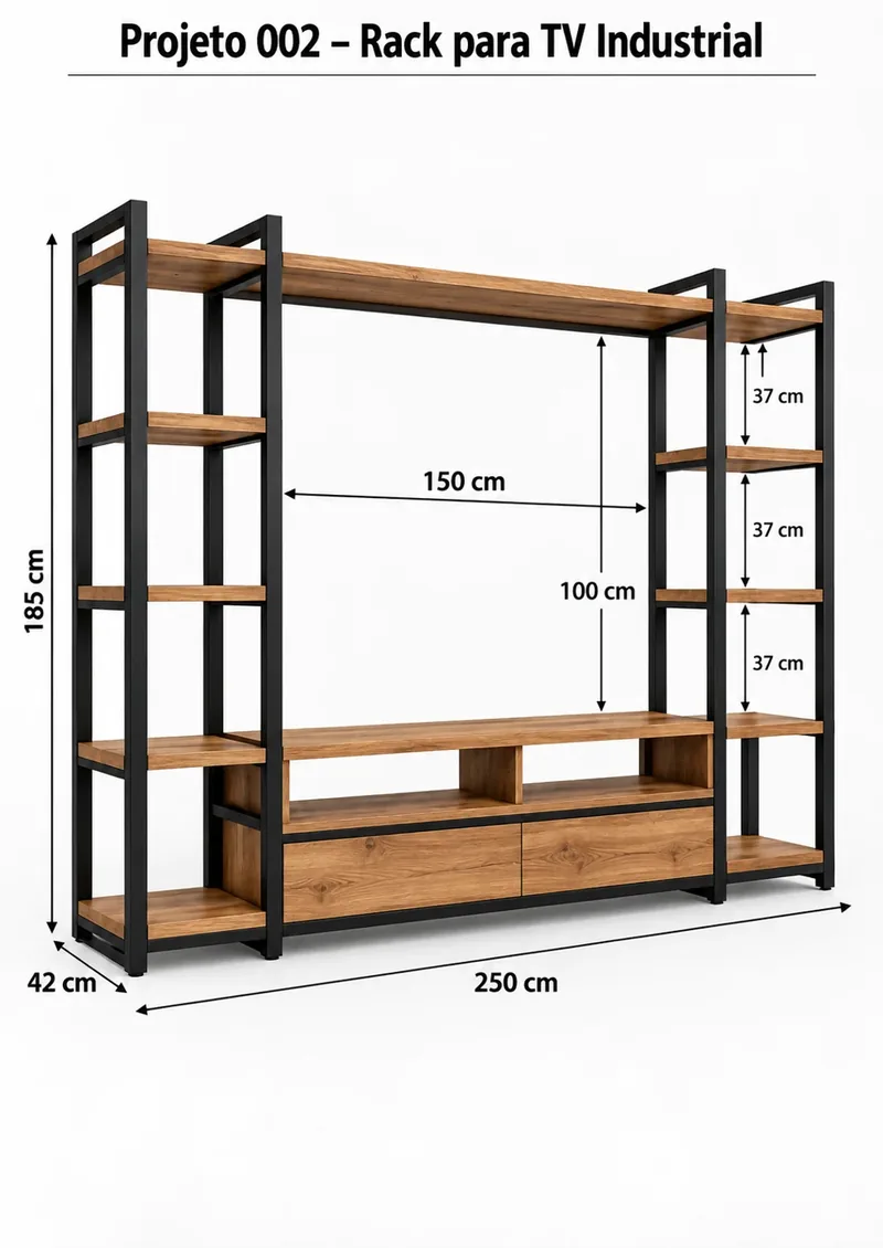 Página do projeto: Rack para TV, com medidas