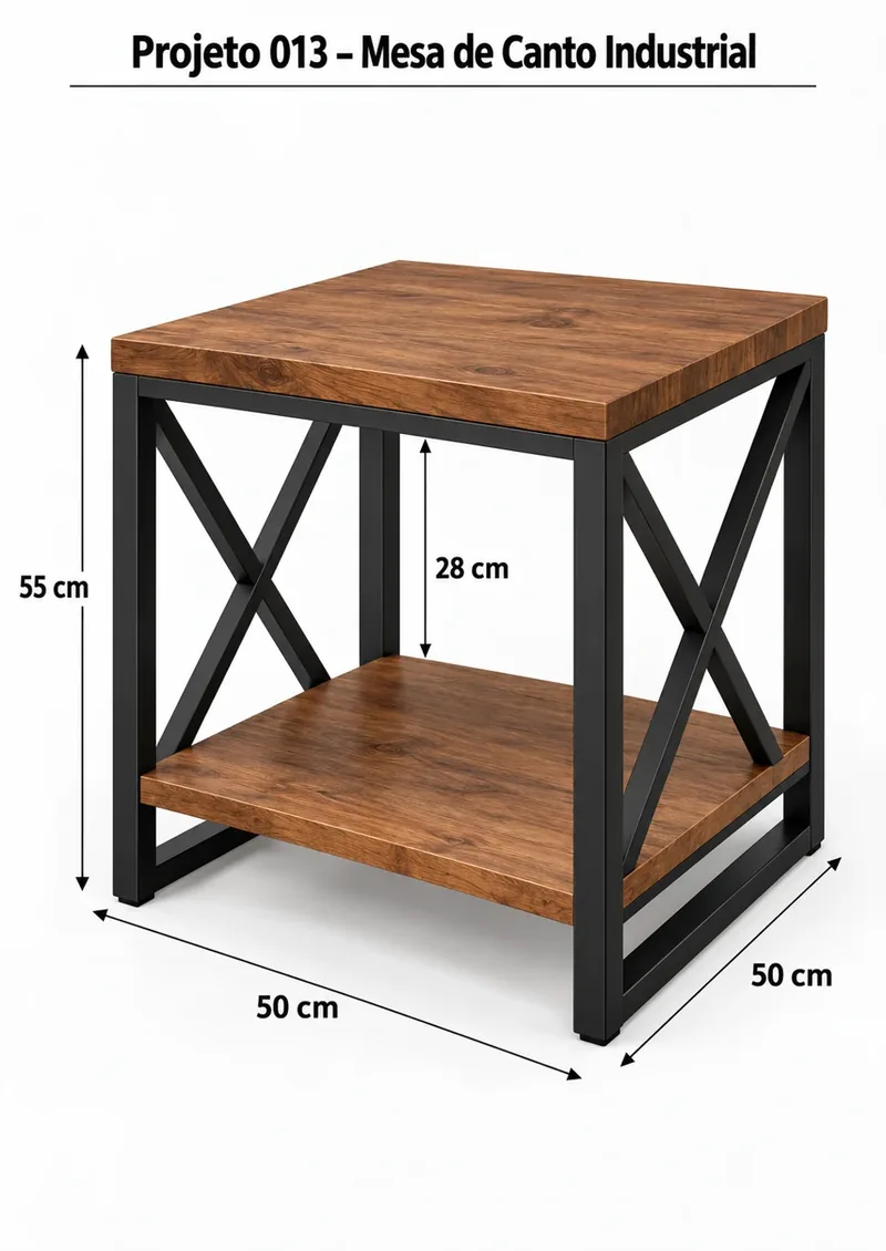 Página do projeto: Mesa de canto, com medidas
